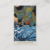 Coole japanische legendäre alte Drachegottkunst Visitenkarte (Rückseite)