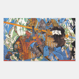 Coole japanische Legendäre Samurai Sanin Warrior A Rechteckiger Aufkleber