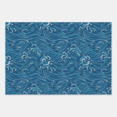 coole japanische Muster Party Wrapping Paper Sheet Geschenkpapier Set (Vorderseite 2)