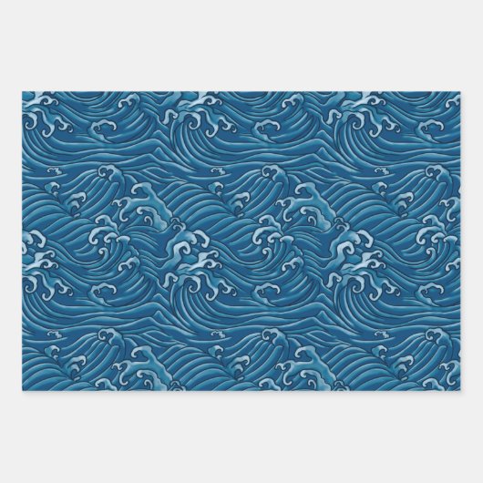 coole japanische Muster Party Wrapping Paper Sheet Geschenkpapier Set (Vorderseite 2)