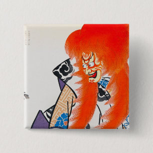 Coole japanische orientalische Tadamasa kabuki Kri Button