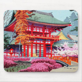 Coole japanische Red Tempel Spring Asano Takeji Mousepad
