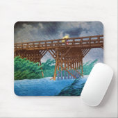 Coole japanische RegenbrückenflußwaldKawase Kunst Mousepad (Mit Mouse)
