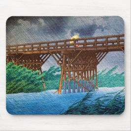 Coole japanische RegenbrückenflußwaldKawase Kunst Mousepad