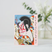 Coole japanische traditionelle Kabuki Make-Tadamas Postkarte (Stehend Vorderseite)