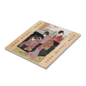 Coole japanische ukiyo-e Trio Geisha-Damenrolle Fliese (Seite)