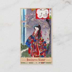 Coole japanische Vintage-Dame Geisha-Porträt-Kunst Visitenkarte