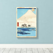 Coole japanische Vintage Fuji-Bergsicht Leinwanddruck (Insitu (Holzboden))