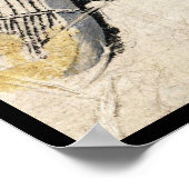 Coole japanische Vintage Samurai-Ukiyo-e-Schriftro Poster (Ecke)