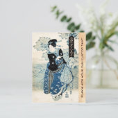 Coole japanische Vintage Ukiyo-e-geisha-Dame Postkarte (Stehend Vorderseite)