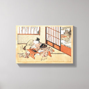 Coole japanische Vintage ukiyo-e Geisharolle Leinwanddruck
