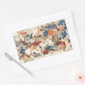 Coole japanische Vintage Ukiyo-e-Pferderennfahrer Rechteckiger Aufkleber (Umschlag)