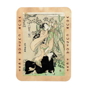 Coole japanische Vintage-Ukiyo-e-Rolle mit zwei Ge Magnet