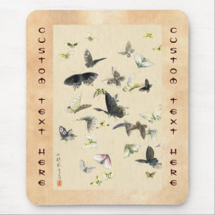 Coole japanische Vintage-Ukiyo-e-Schmetterlingsrol Mousepad