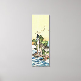 Coole japanische Vintage Ukiyo-e-Sea-Fels-Kunst Leinwanddruck