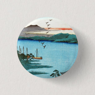 Coole japanische Vintage Ukiyo-e-Seeschiffszene Button