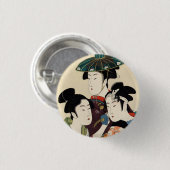Coole japanische Vintage ukiyo-e Triodame Button (Vorne & Hinten)