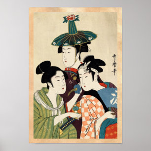 Coole japanische Vintage ukiyo-e Triodame Poster