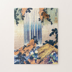 Coole japanische Vintage Ukiyo-e Wasserfall Hokusa Puzzle