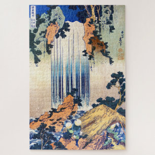 Coole japanische Vintage-Ukiyo-e-Wasserfälle Hokus Puzzle