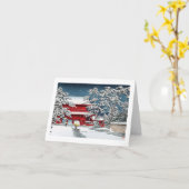 Coole japanische Wintertempel-Schrein-Kyoto-Landsc Karte (Gelbe Blume)