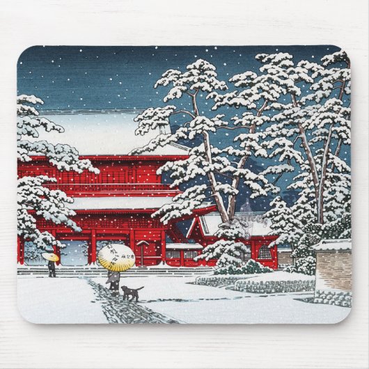 Coole japanische Wintertempel-Schrein-Kyoto-Landsc Mousepad (Vorne)