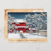 Coole japanische Wintertempel schrumpfen Kyoto-Lan Postkarte (Vorne/Hinten)