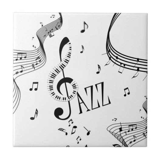 Coole Jazz-Musik Fliese (Vorderseite)