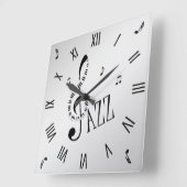 Coole Jazz-römische Zahlen Quadratische Wanduhr (Winkel)