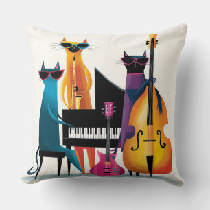 Coole Jazzkatzen Musiker Band Kissen