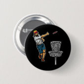 Coole Jesus Disk Golf Geschenkidee Button (Vorne & Hinten)