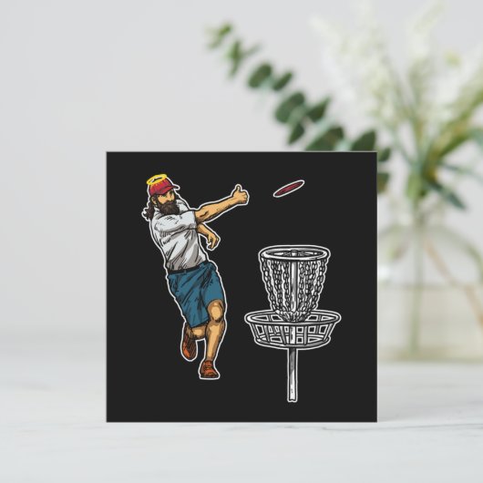 Coole Jesus Disk Golf Geschenkidee Einladung (Stehend Vorderseite)