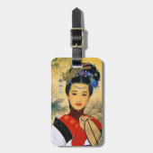 Coole junge schöne chinesische Kunst Prinzessin Gepäckanhänger (Vorderseite vertikal)