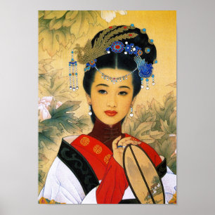 Coole junge schöne chinesische Kunst Prinzessin Poster