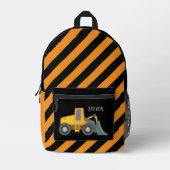 Coole Jungen Bau Schaufelwagen Name Bedruckter Rucksack (Vorderseite)