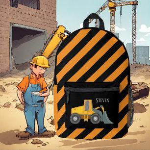 Coole Jungen Bau Schaufelwagen Name Bedruckter Rucksack