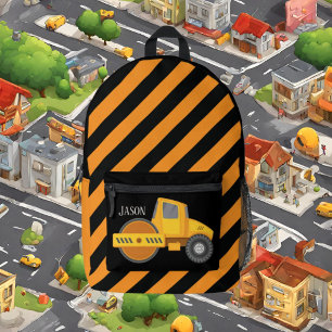 Coole Jungen Bau-Truck fügen Namen Bedruckter Rucksack