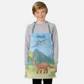 coole Jungen Dinosaurier geben Namen Schürze (Getragen)