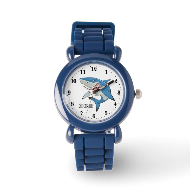 coole Jungen Hai-Uhr geben den Namen Armbanduhr (Vorderseite)