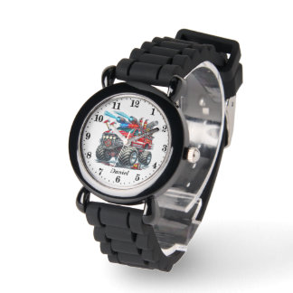 Coole Jungen Monster-LKW geben Namen Armbanduhr