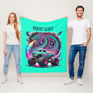 Coole Jungen Monster-LKW geben Namen Fleecedecke