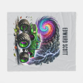 Coole Jungen Monster-LKW geben Namen Fleecedecke (Vorderseite (Horizontal))