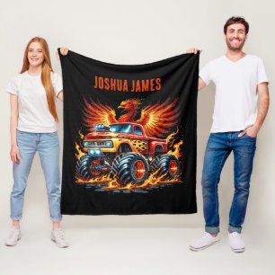 Coole Jungen Monster-LKW geben Namen Fleecedecke