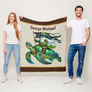 Coole Jungen Piratenliebhaber geben Namen Fleecedecke