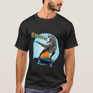 Coole Jungen Skateboarding T Rex Dinosaurier Skate T-Shirt