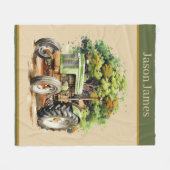 Coole Jungen Traktorfreunde geben Namen Fleecedecke (Vorderseite (Horizontal))