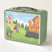 coole Jungs Drachenliebhaber geben Namen Metall Brotdose (Vorderseite)