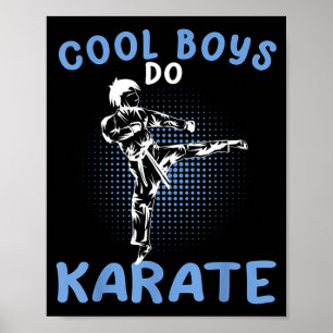 Coole Jungs machen Karate Karateka asiatische Kamp Poster