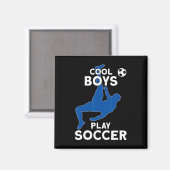 Coole Jungs spielen Fußball Magnet (Vorderseite/Rückseite)