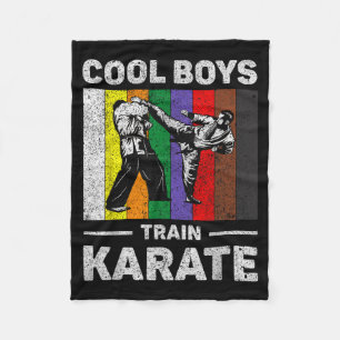 Coole Jungs trainieren Karate Vintage Taekwondo Ka Fleecedecke